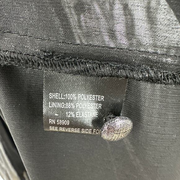 Gianni Bini Zella Metallic Plunging Long Sleeve Gown Slit Silver Formal US 6 NWT - Picture 13 of 15